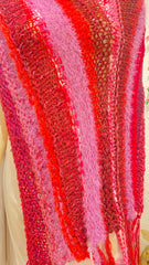 PONCHO ROJOS-FUCSIAS TEJIDOS DE KARLA