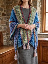 RUANA BOHO AZULES