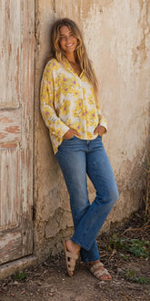 Bluson Amarillo Flores