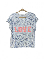 POLERA ITALIANA ANIMAL PRINT CELESTE