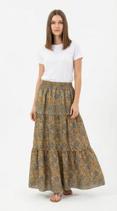 FALDA SEDA BEIGE