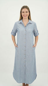 VESTIDO - TAPADO GAMUZA GRIS-CELESTE