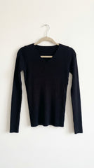 POLERA TEJIDA BASICA NEGRA