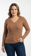 POLERA TEJIDA BASICA CAMEL