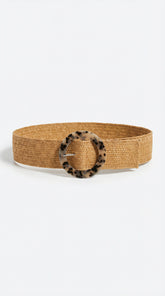 CINTURÓN DE RAFIA ANIMAL PRINT CAMEL