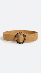 CINTURÓN DE RAFIA ANIMAL PRINT CAMEL