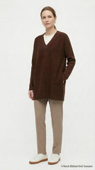 SUÉTER OVERSIZE CUELLO V CAFÉ
