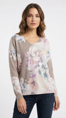 SUETER PINTADO FLORES GRIS