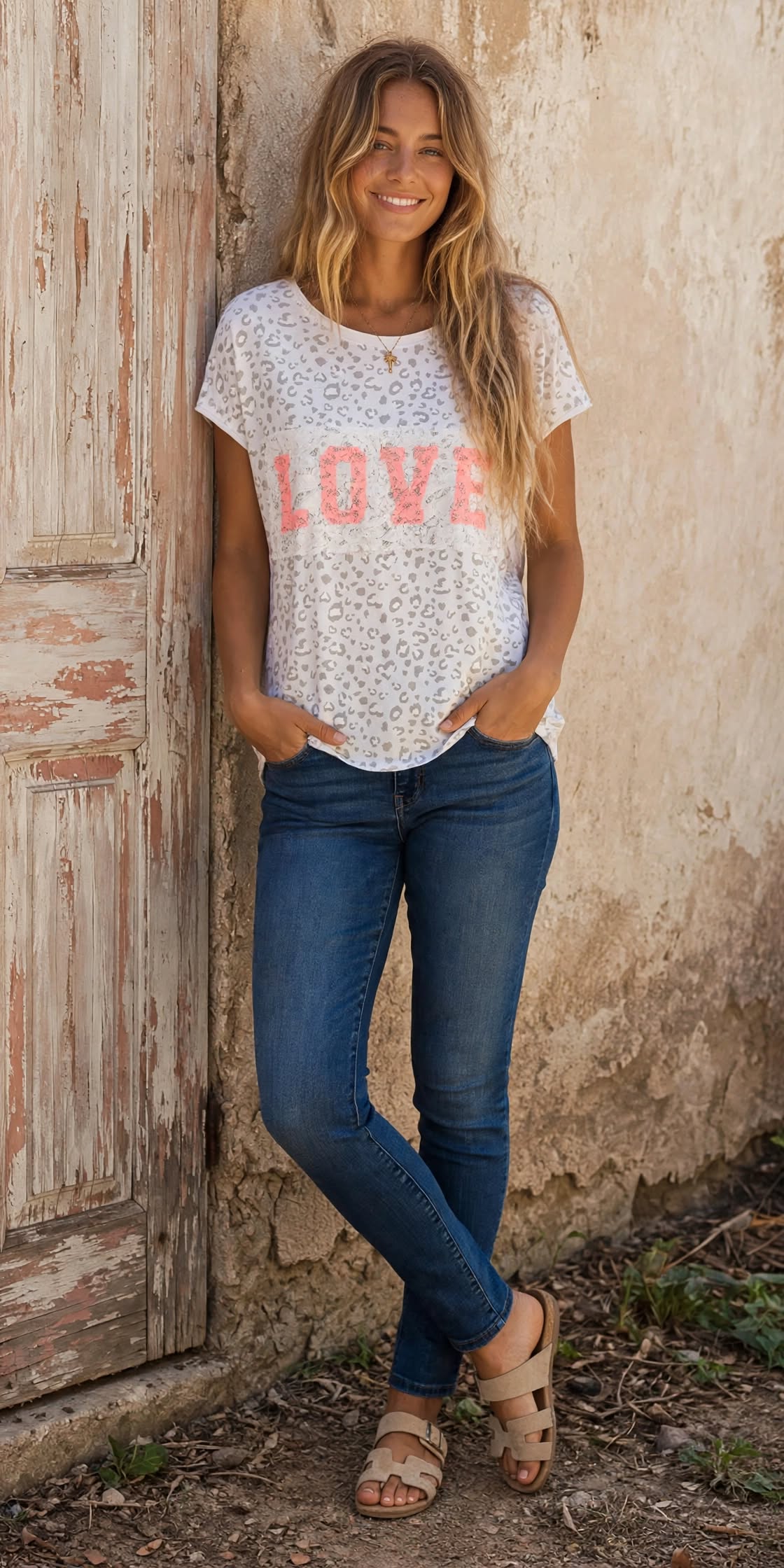 POLERA ITALIANA ANIMAL PRINT BLANCA