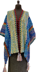 RUANA BOHO AZULES