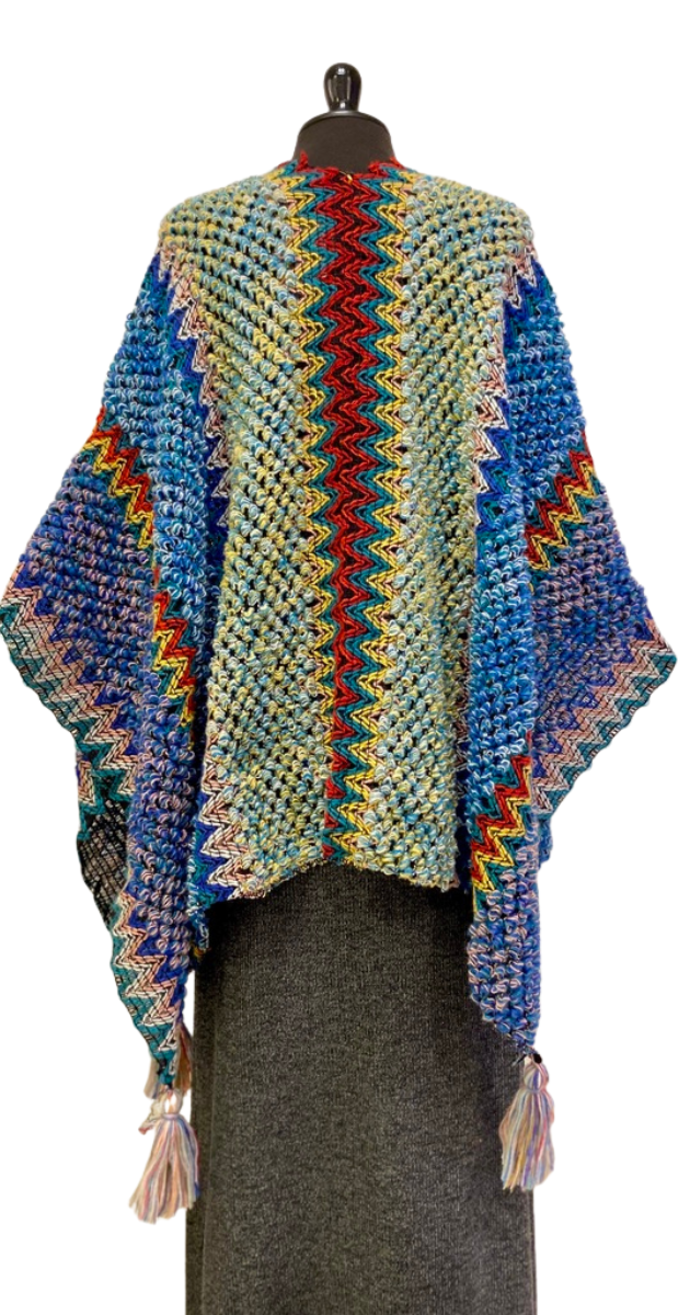 RUANA BOHO AZULES