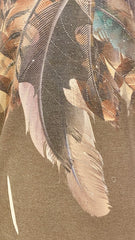 SUETER VISCOSA ESTAMPADO PLUMAS ARENA