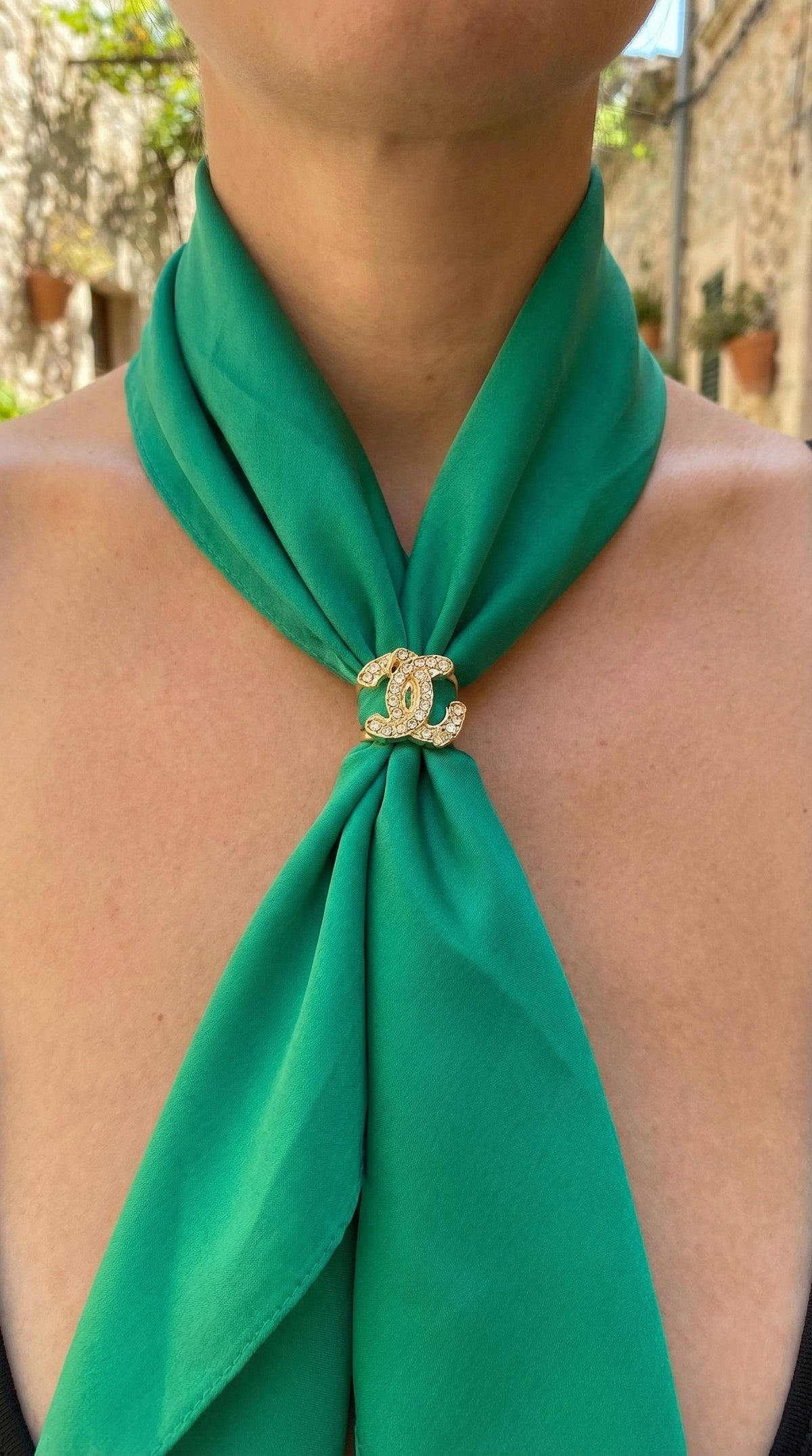 PAÑUELO SEDA VERDE