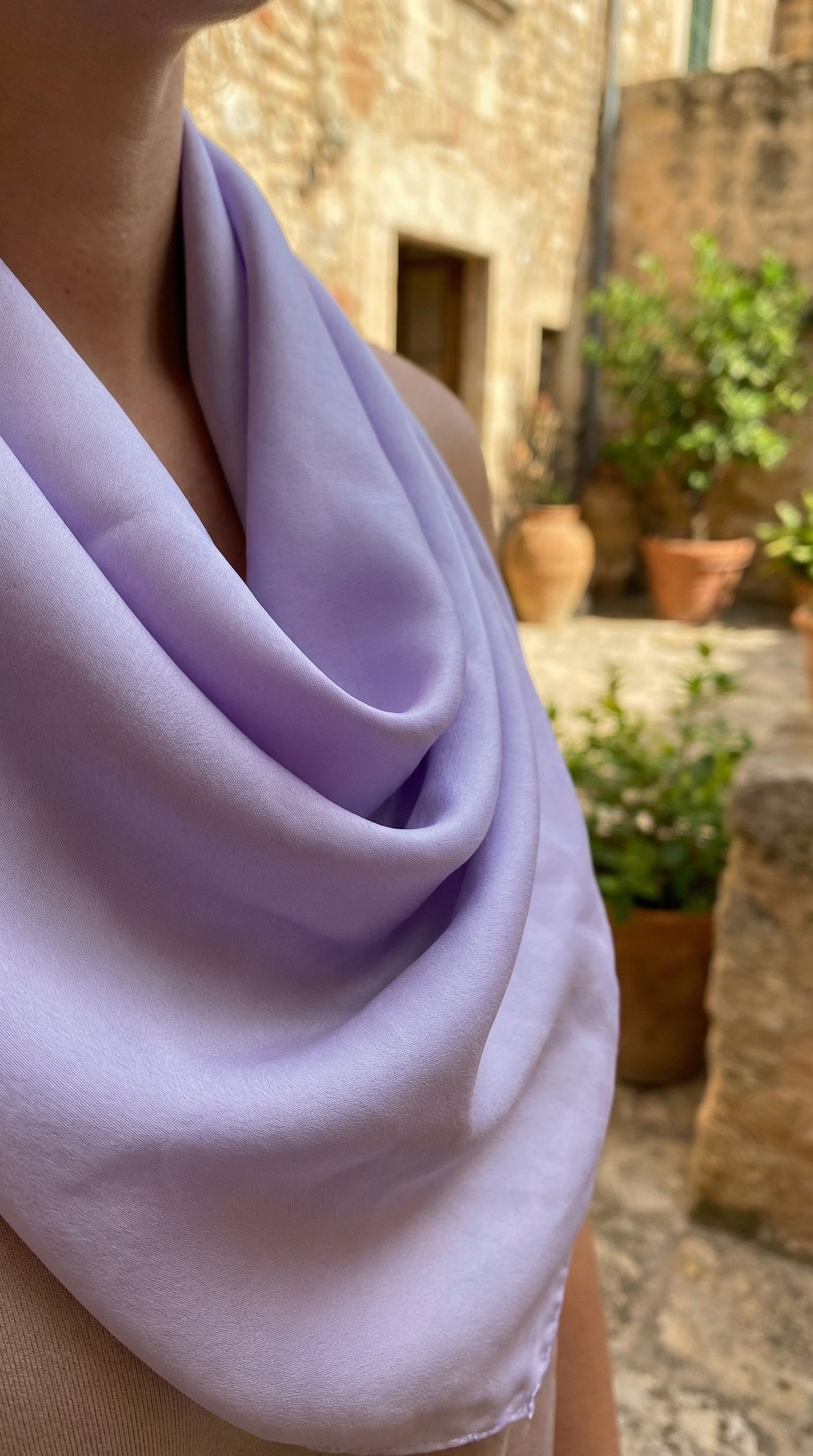 PAÑUELO SEDA LAVANDA
