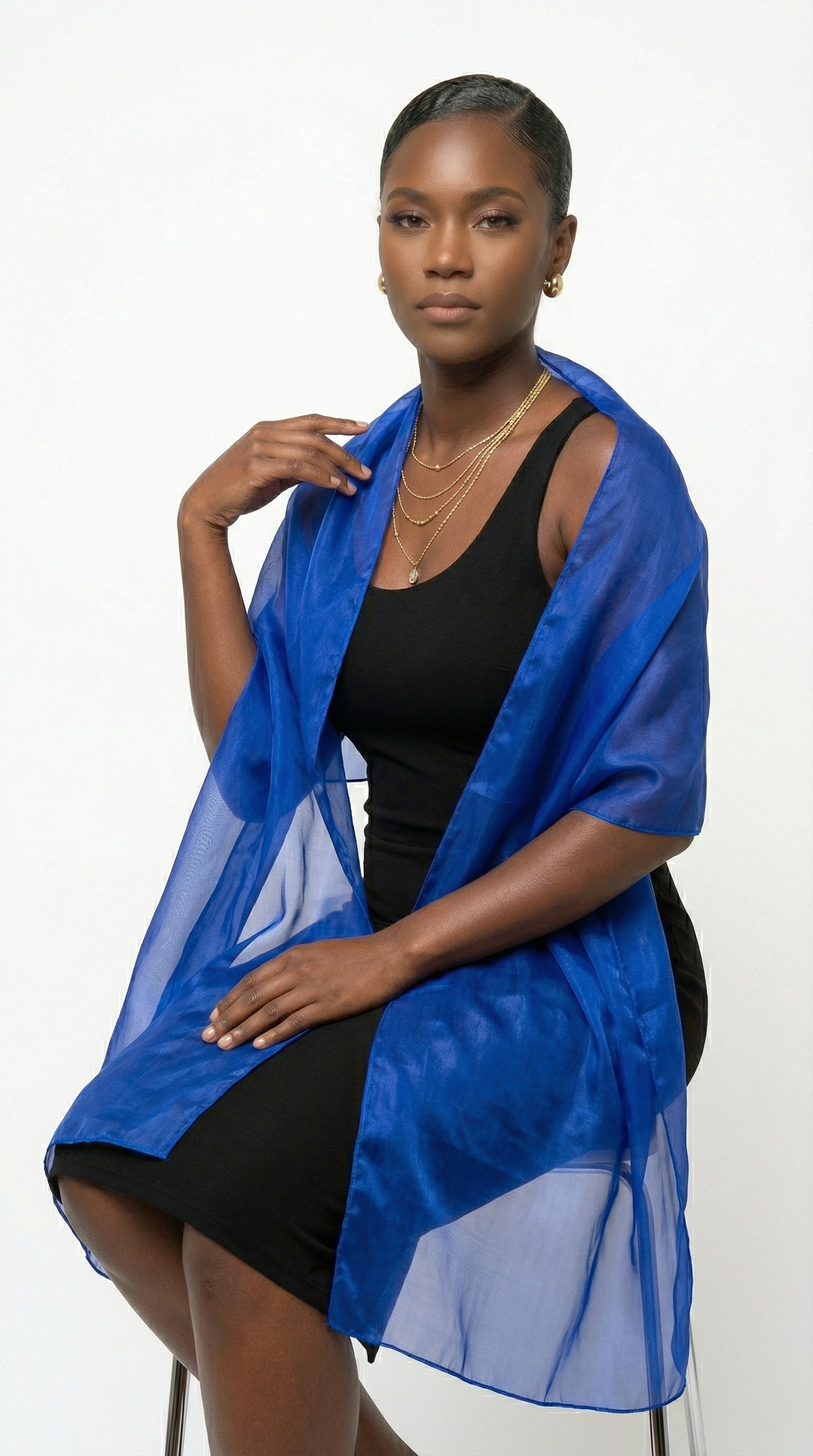 CHAL ORGANZA AZUL