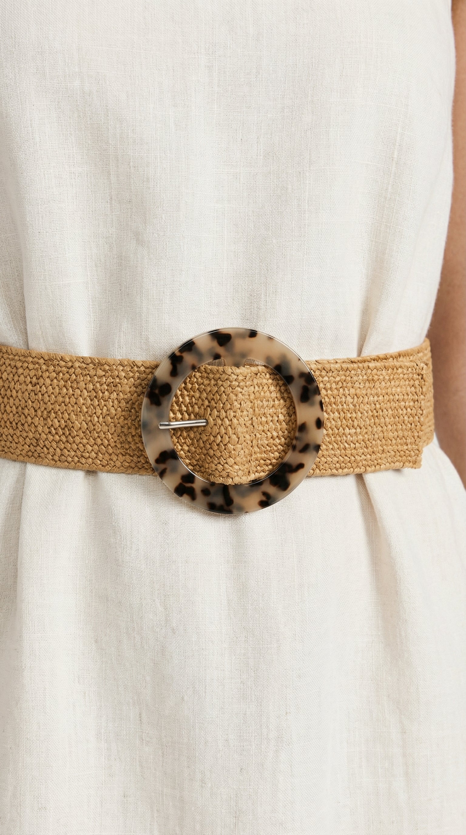 CINTURÓN DE RAFIA ANIMAL PRINT CAMEL