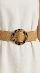 CINTURÓN DE RAFIA ANIMAL PRINT CAMEL