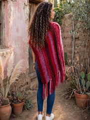 PONCHO ROJOS-FUCSIAS TEJIDOS DE KARLA