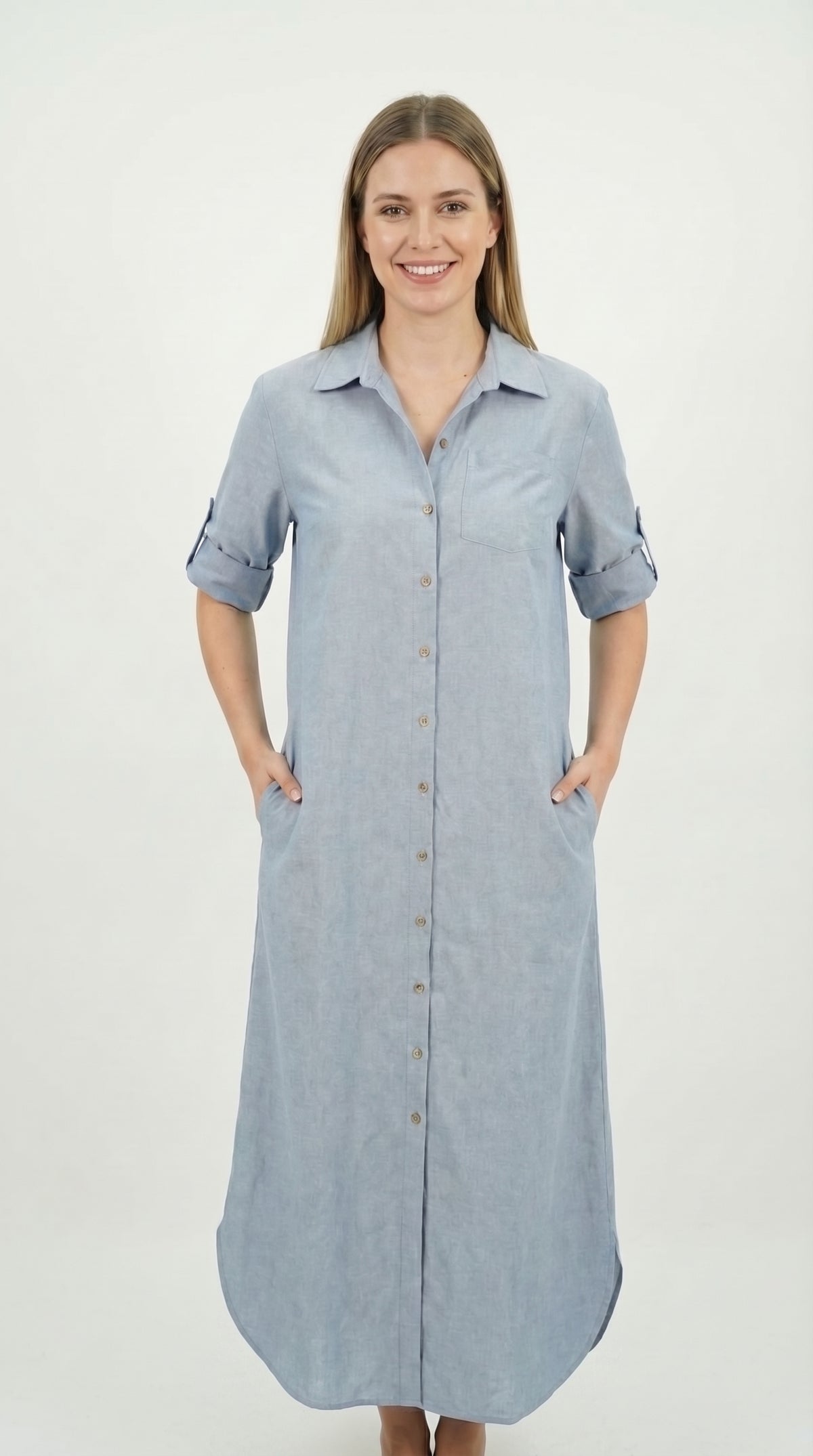 VESTIDO - TAPADO GAMUZA GRIS-CELESTE