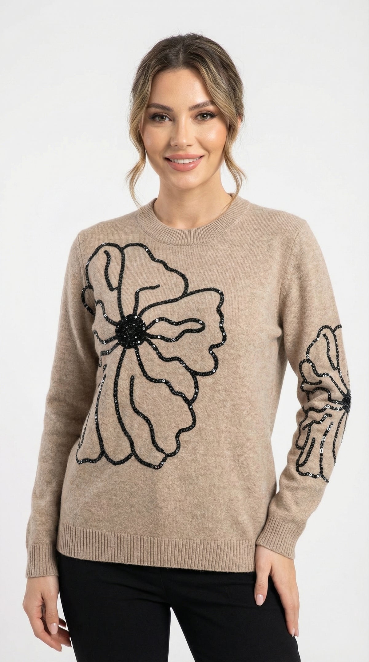 SUÉTER FLOR BEIGE-ARENA