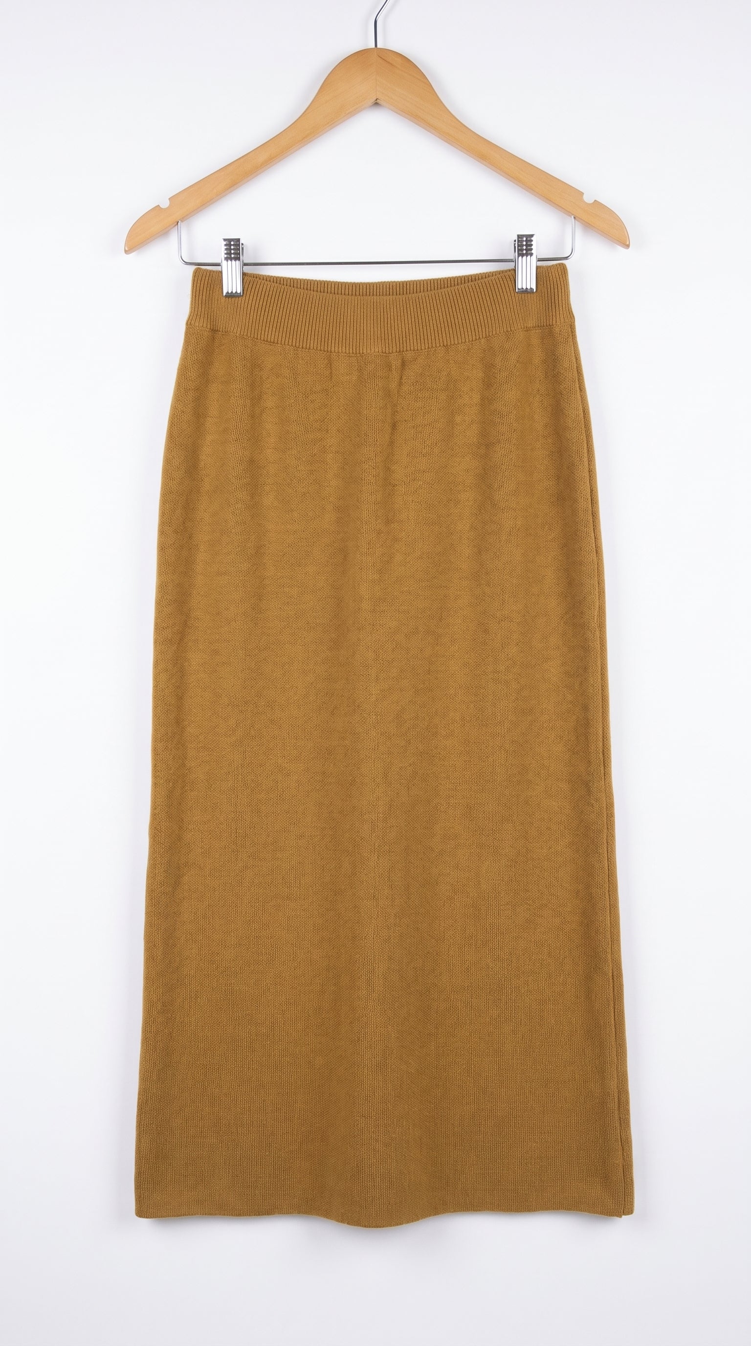 FALDA BASICA TEJIDA CAMEL