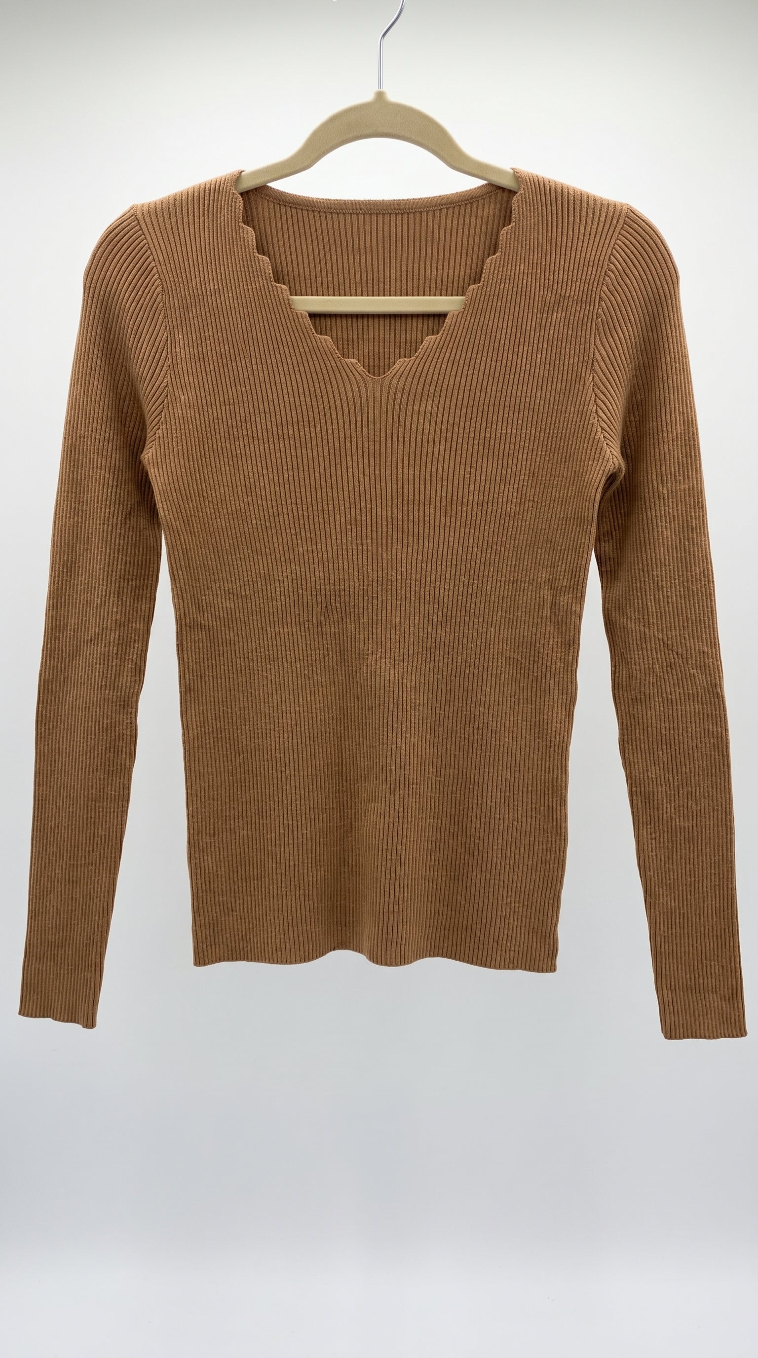POLERA TEJIDA BASICA CAMEL