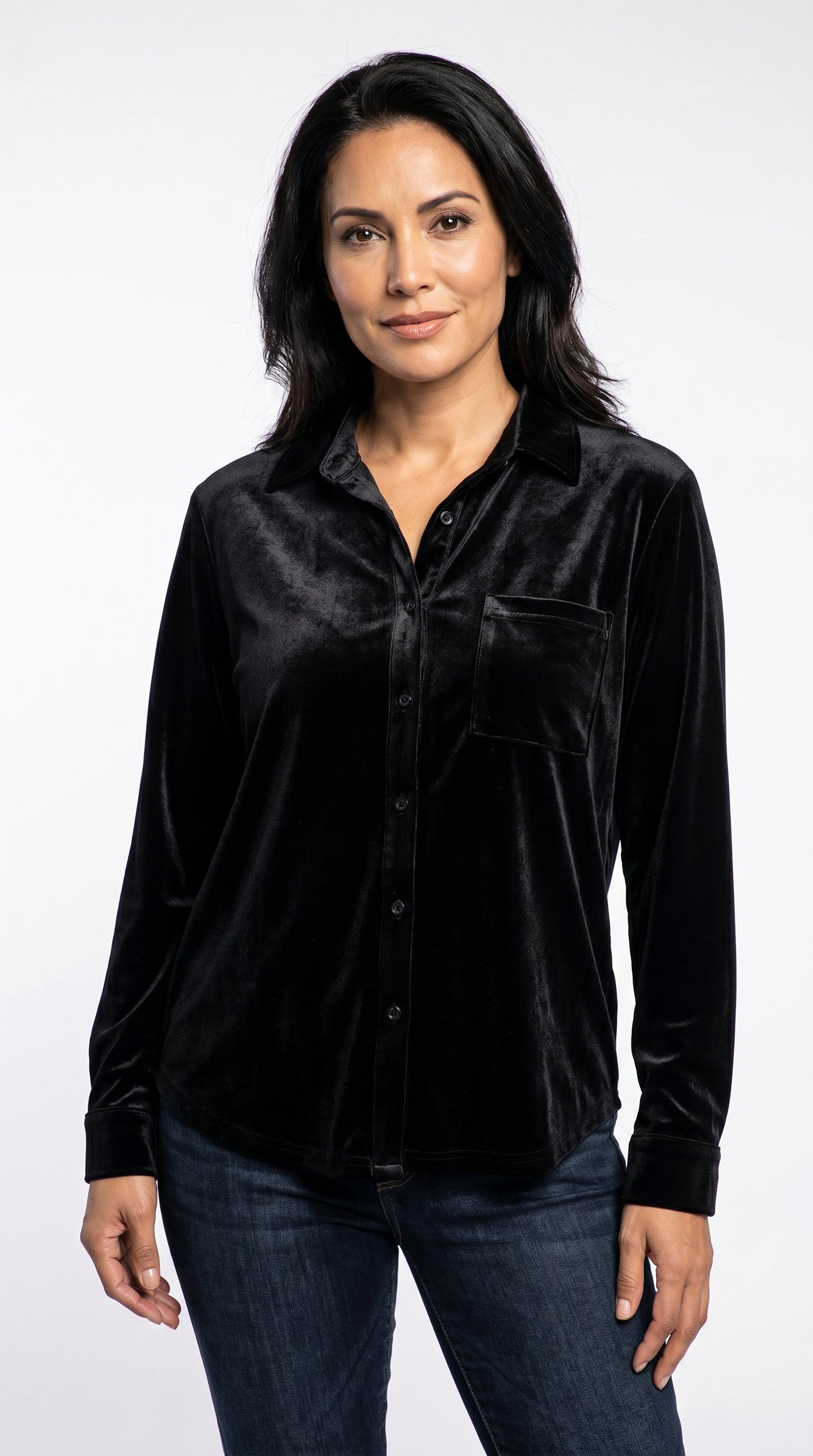 BLUSA VELVET NEGRA