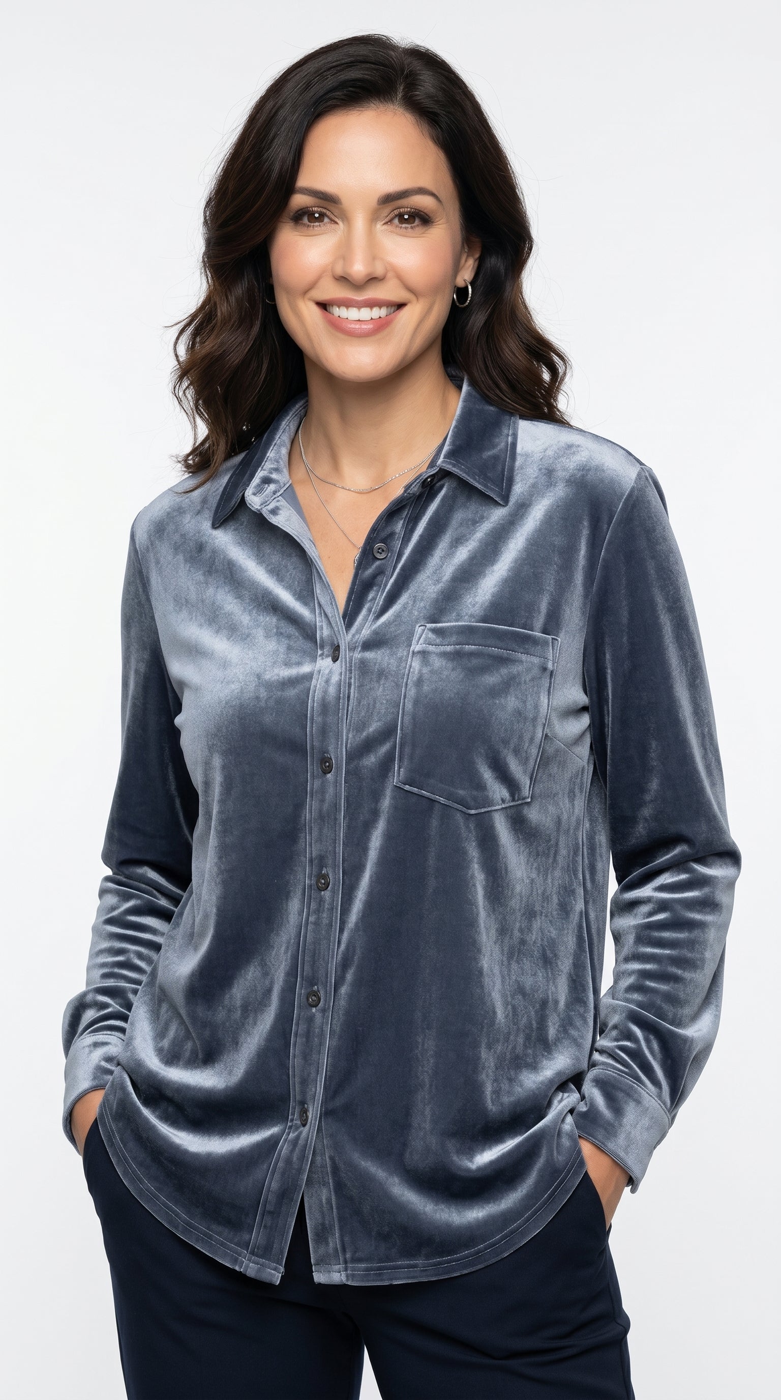 BLUSA VELVET GRIS