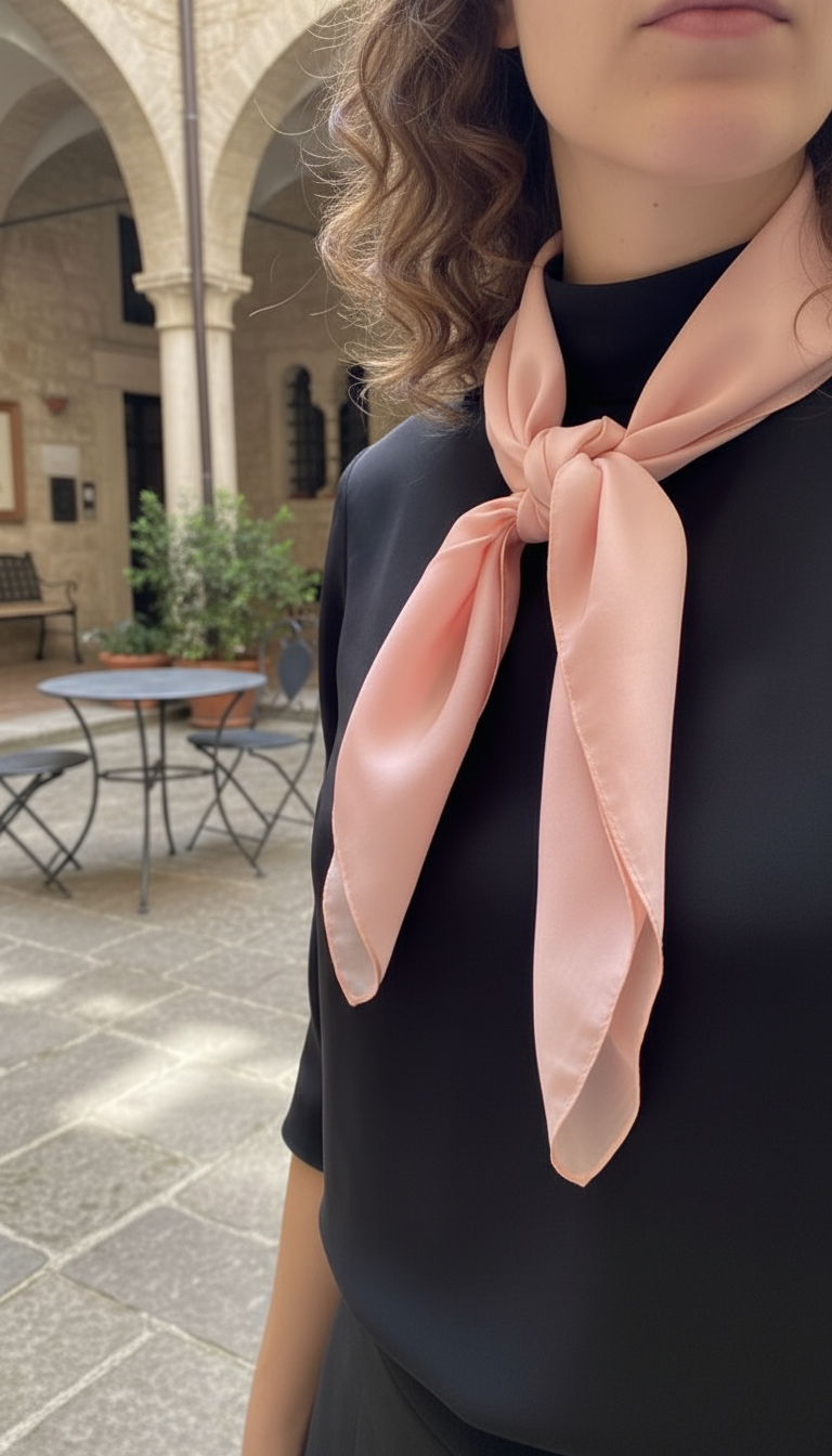 PAÑUELO SEDA ROSA