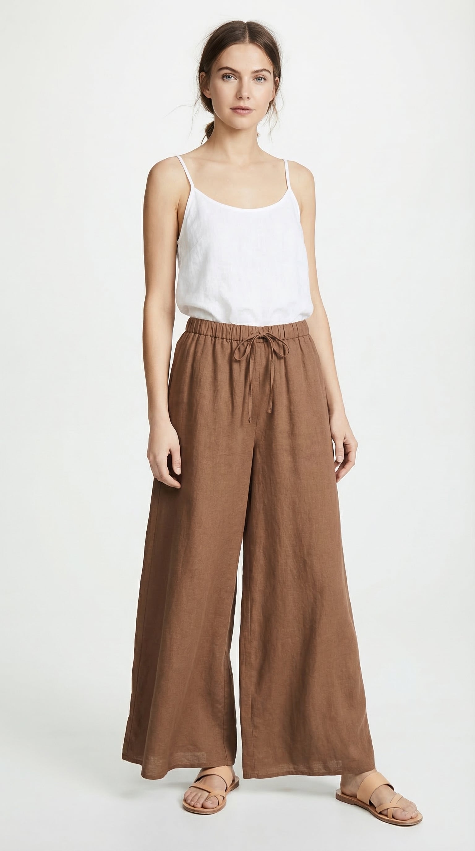 PANTALON PALAZZO CAFÉ TABACO