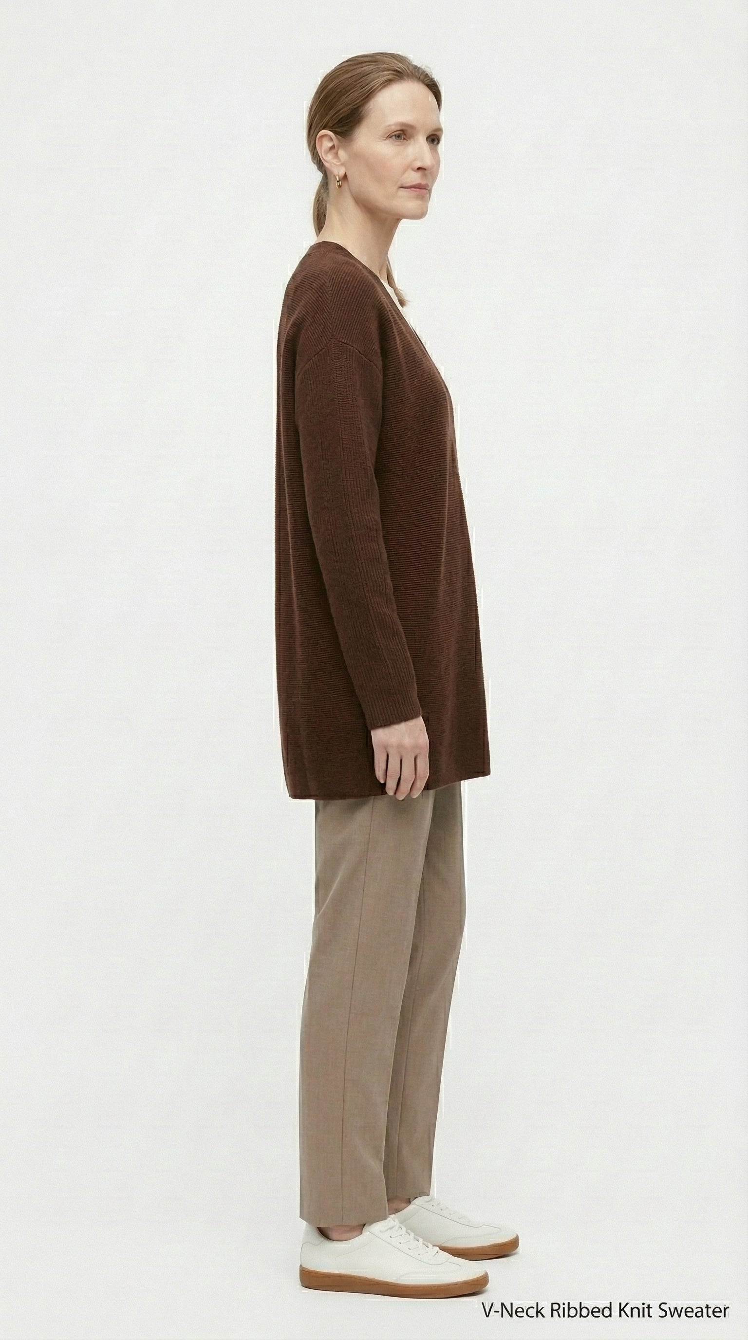 SUÉTER OVERSIZE CUELLO V CAFÉ
