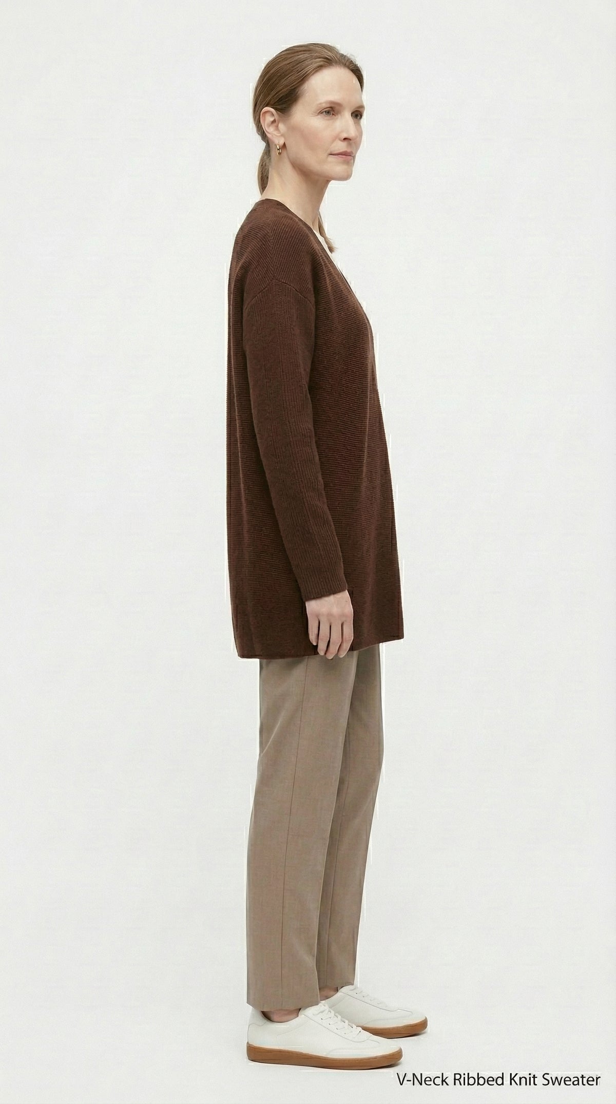 SUÉTER OVERSIZE CUELLO V CAFÉ