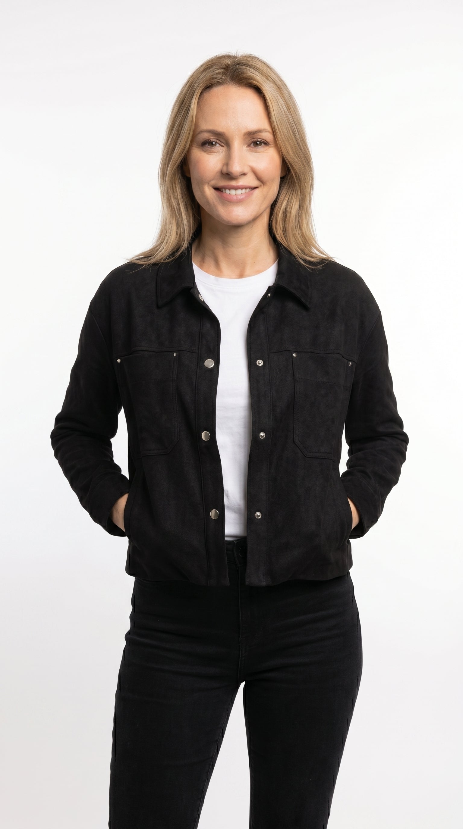 CHAQUETA GAMUZA NEGRA