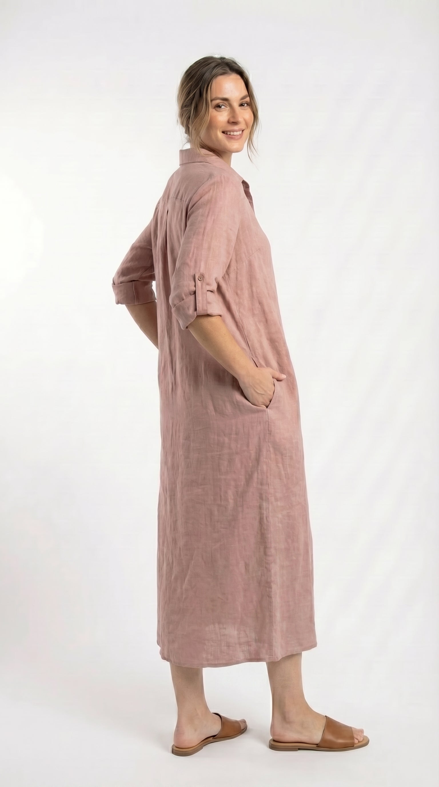 VESTIDO - TAPADO GAMUZA ROSA SUAVE