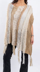 PONCHO BEIGE TEJIDOS DE KARLA