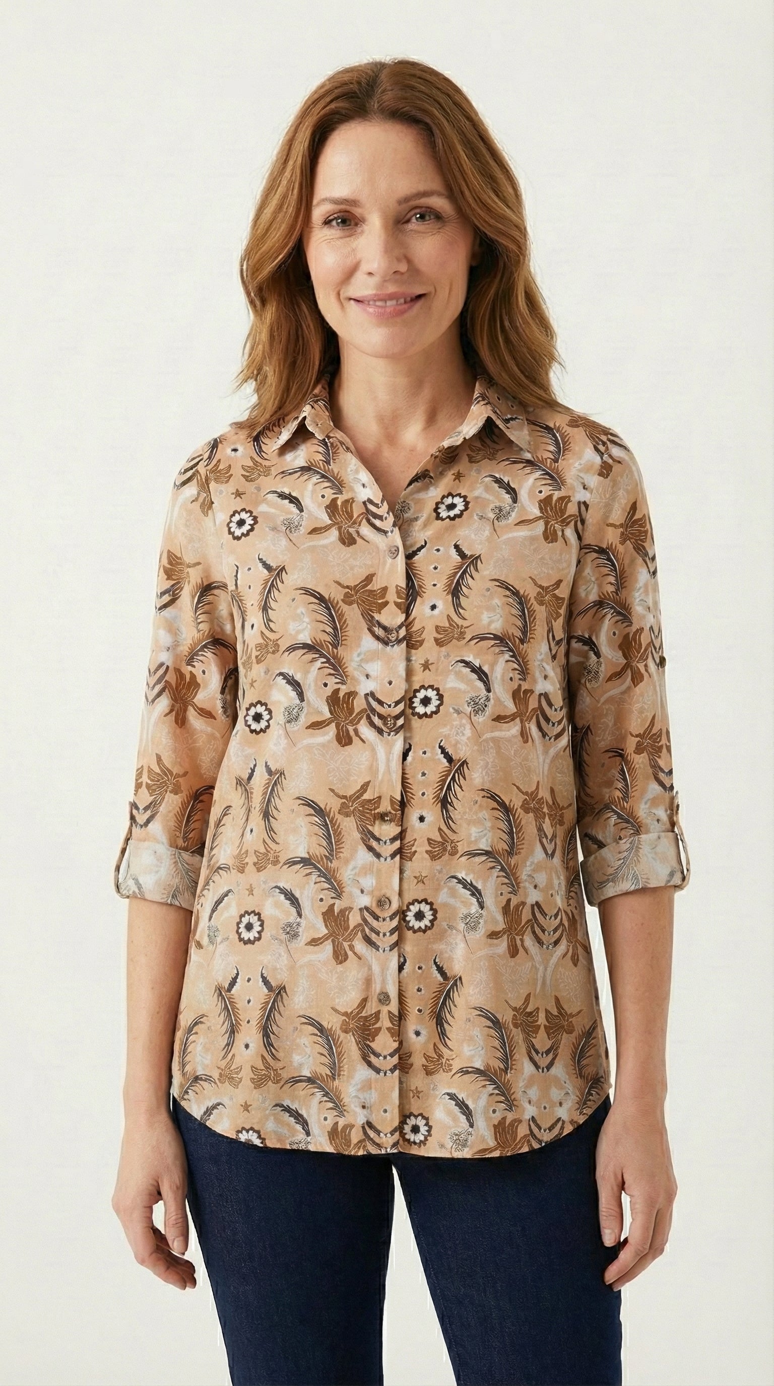 BLUSA FIGURAS BEIGE BUENOS AIRES