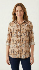 BLUSA FIGURAS BEIGE BUENOS AIRES