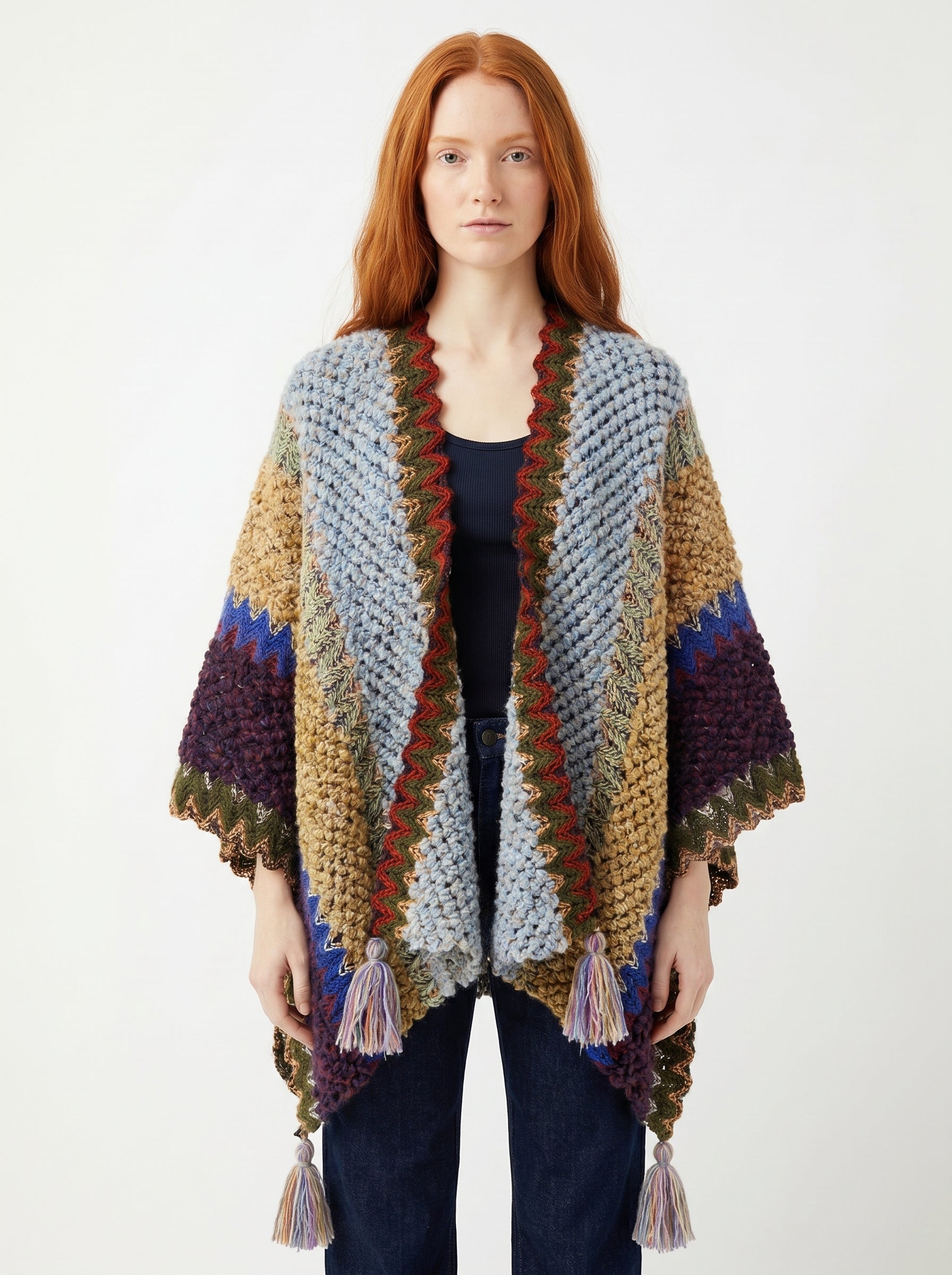 RUANA BOHO CELESTES, BEIGES