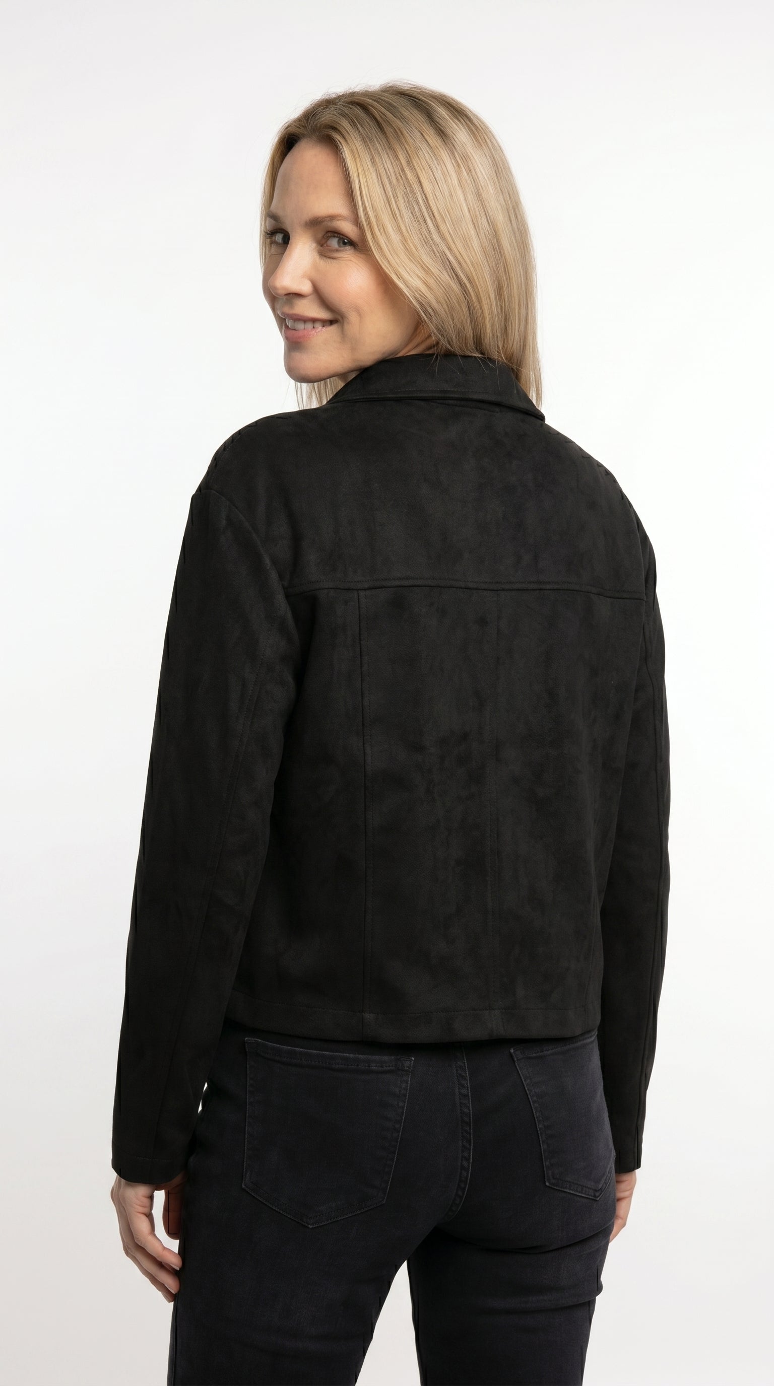 CHAQUETA GAMUZA NEGRA