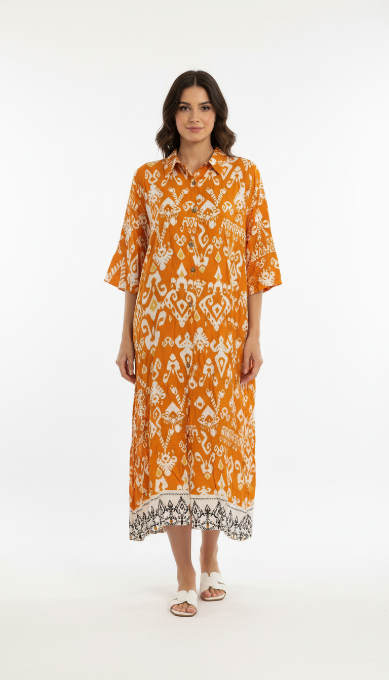 VESTIDO CAMISERO NARANJA