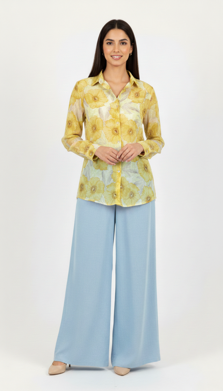 BLUSA DE GASA AMARILLA