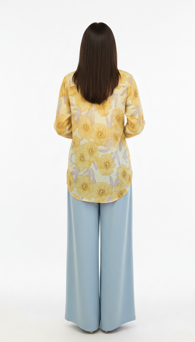 BLUSA DE GASA AMARILLA