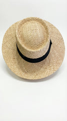 SOMBRERO FIBRA NATURAL CINTA NEGRO