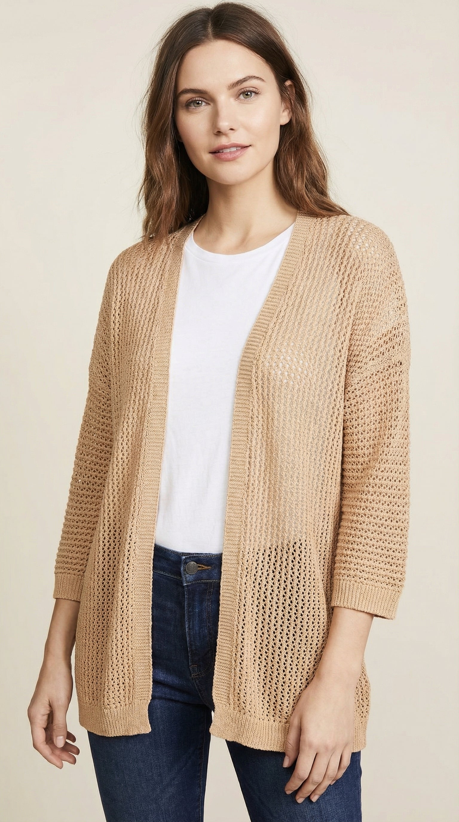 CARDIGAN PUNTOS BEIGE