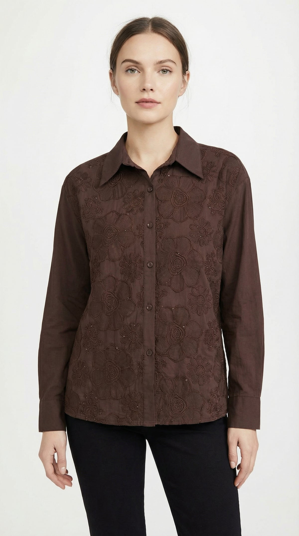 BLUSA FLORES CAFÉ BUENOS AIRES
