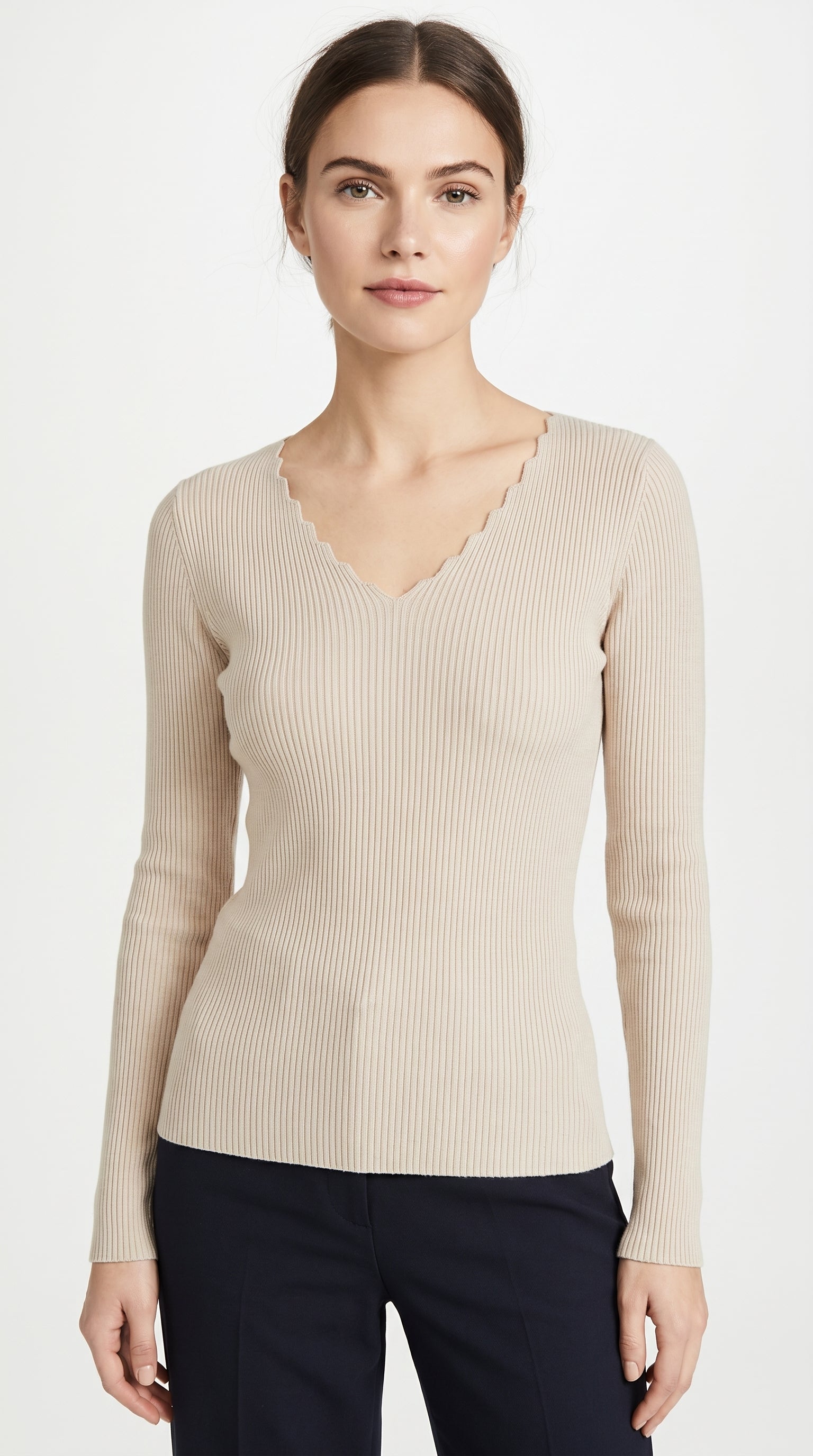 POLERA TEJIDA BASICA BEIGE