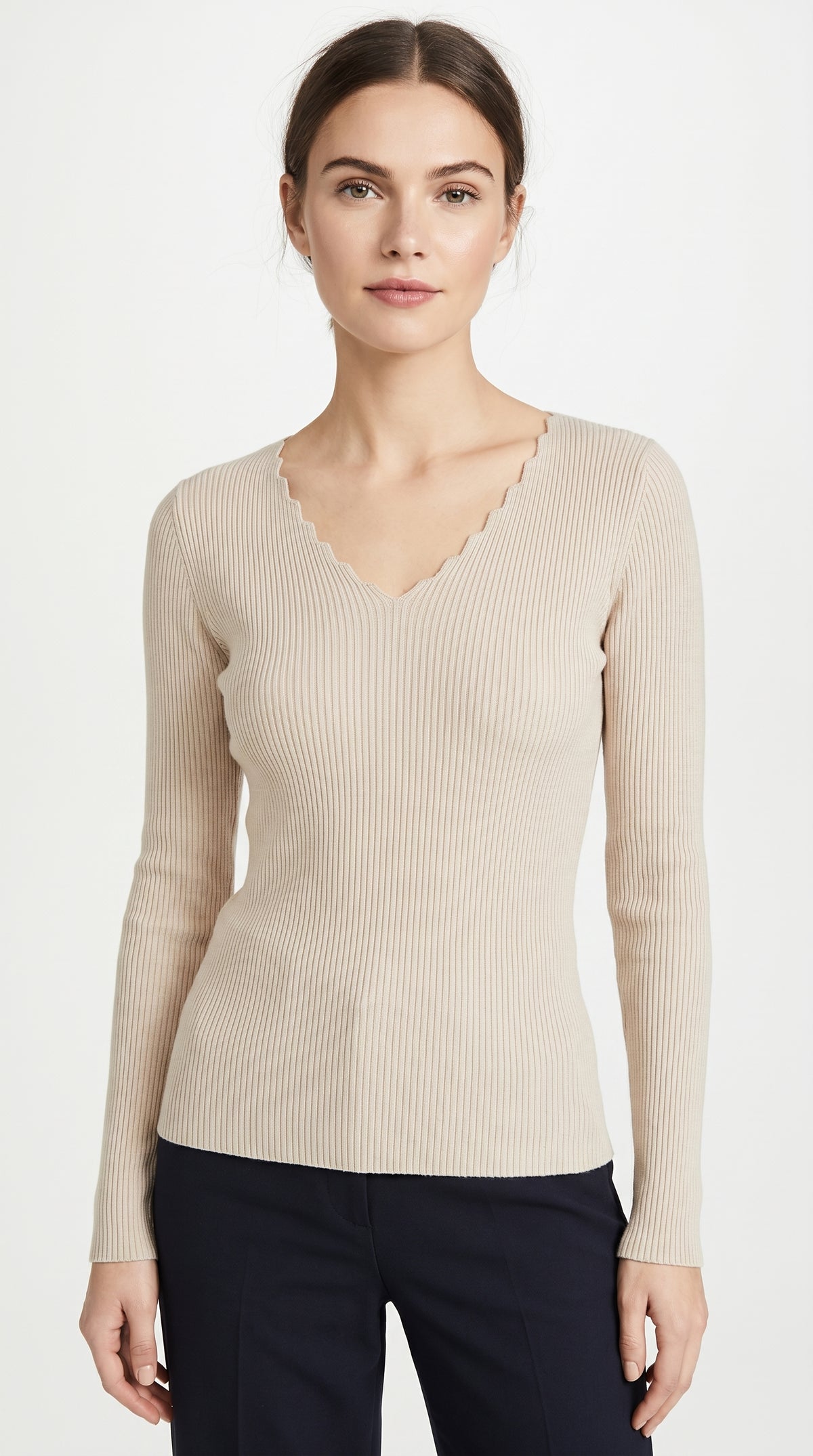POLERA TEJIDA BASICA BEIGE