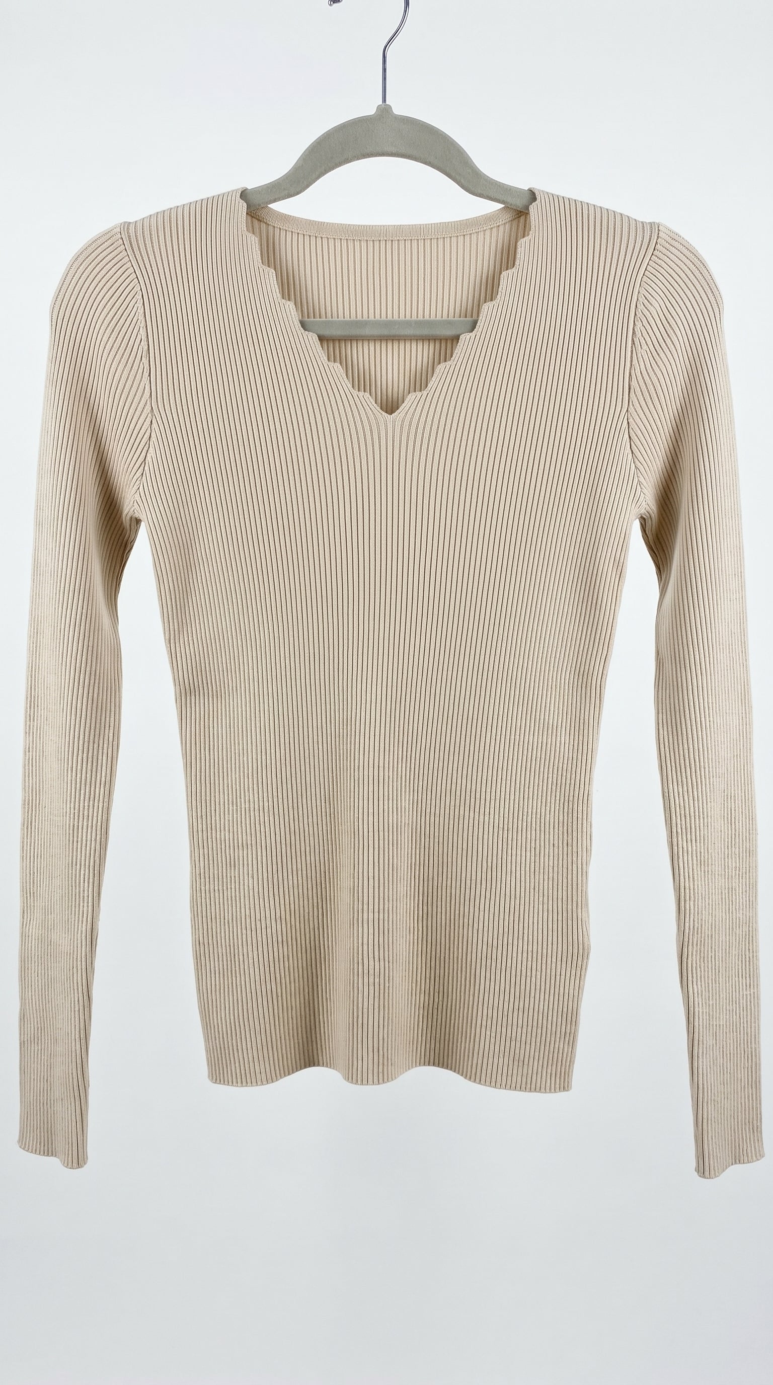 POLERA TEJIDA BASICA BEIGE