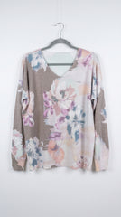 SUETER PINTADO FLORES GRIS