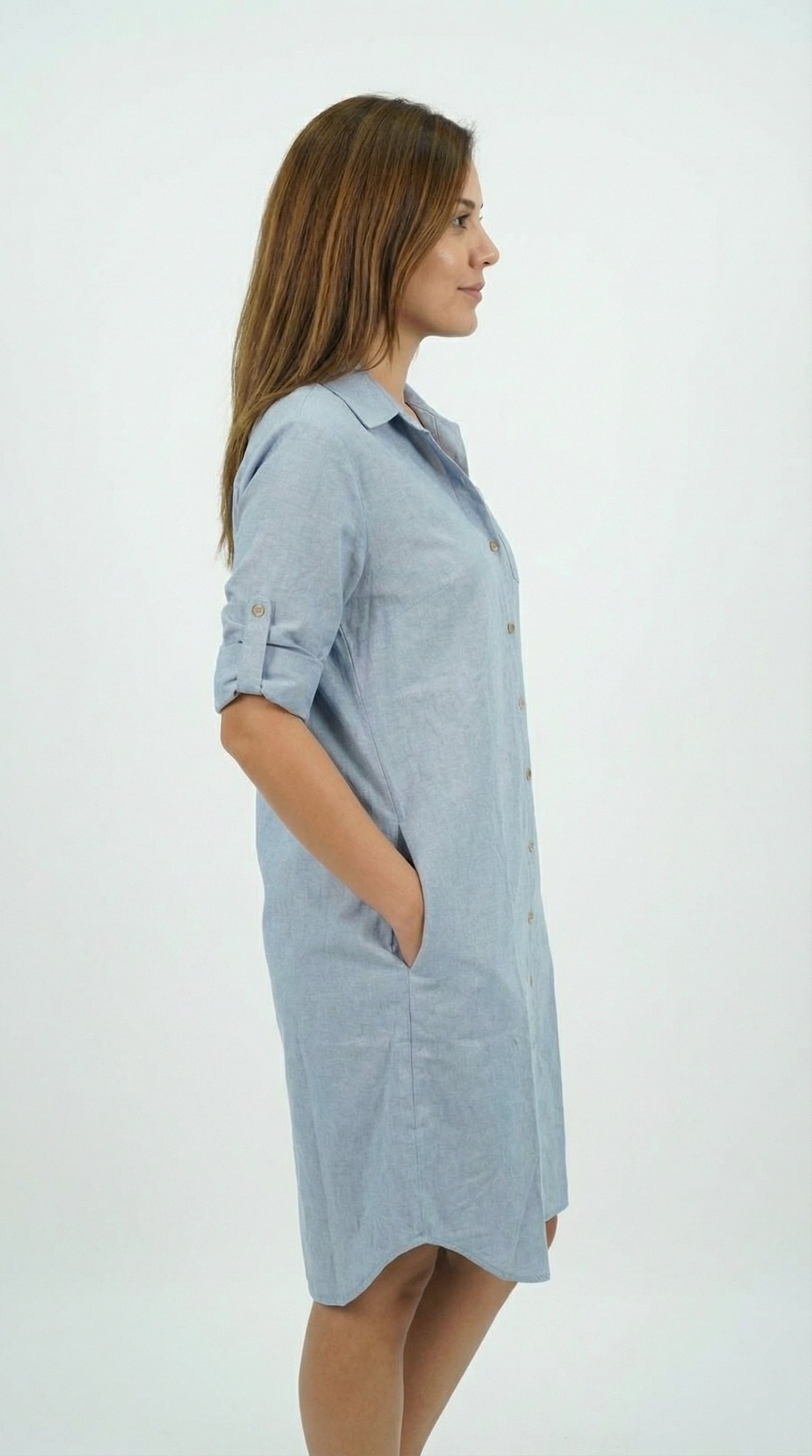 VESTIDO - TAPADO GAMUZA GRIS-CELESTE